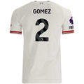adidas Mens Liverpool Joe Gomez Authentic Away Jersey w/ EPL + No Room For Racsim Patches 26/27 (White)
