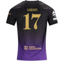 Nike Mens Barcelona Anthony Gordon Away Jersey w/ Champions League Patches 26/27 (Purple/Metallic Gold)