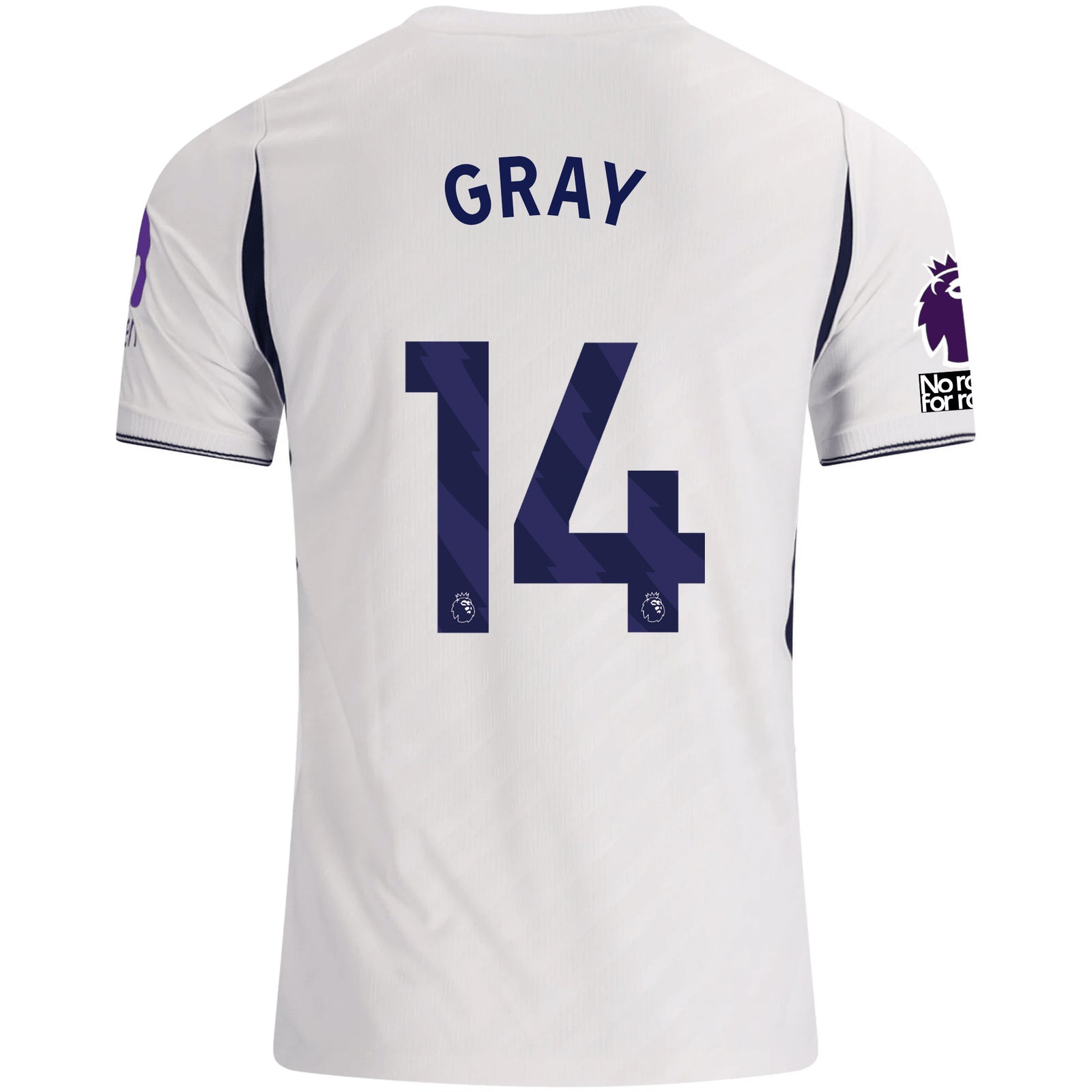 Nike Mens Tottenham Hotspur Archie Gray Home Jersey w/ EPL + No Room For Racism 26/27 (White)