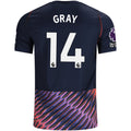 Nike Mens Tottenham Hotspur Archie Gray Away Jersey w/ EPL + No Room For Racism Patches 26/27 (Obsidan/White)