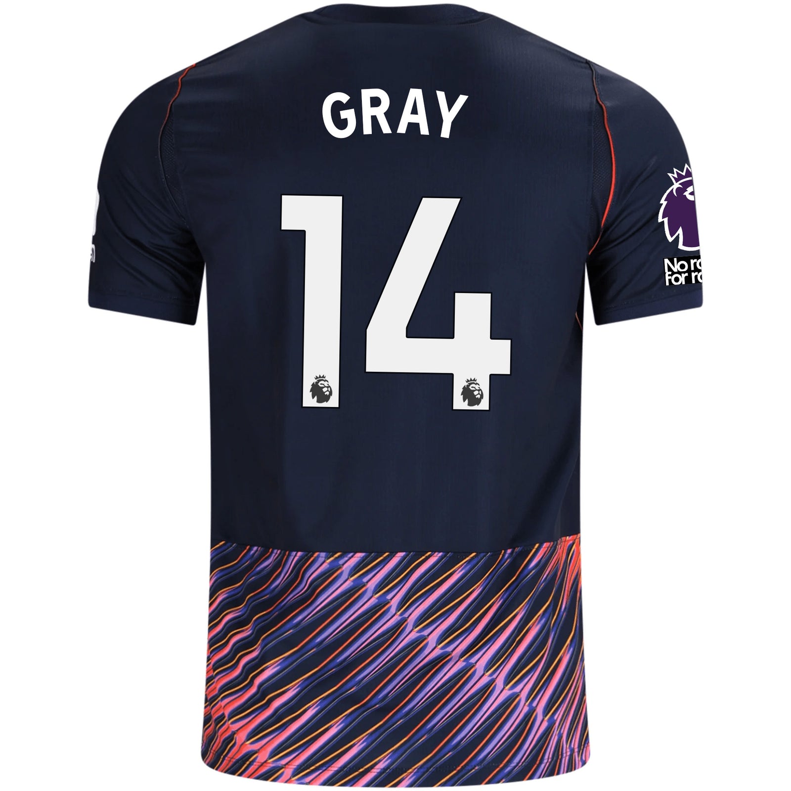 Nike Mens Tottenham Hotspur Archie Gray Away Jersey w/ EPL + No Room For Racism Patches 26/27 (Obsidan/White)
