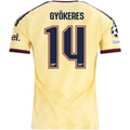 adidas Men's Arsenal FC Viktor Gyökeres Third Jersey w/ Champions League Patches 26/27 (Yellow)