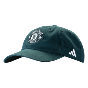 adidas Manchester United Away Dad Cap Hat (Green Night/Core White)