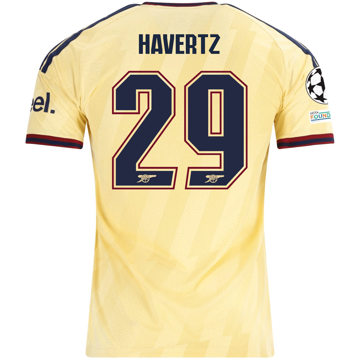adidas Men's Arsenal FC Kai Havertz Third Jersey w/ Champions League Patches 26/27 (Yellow)