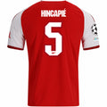 adidas Mens Arsenal Piero Hincapié Home Jersey w/ Champions League Patches 26/27 (Red)