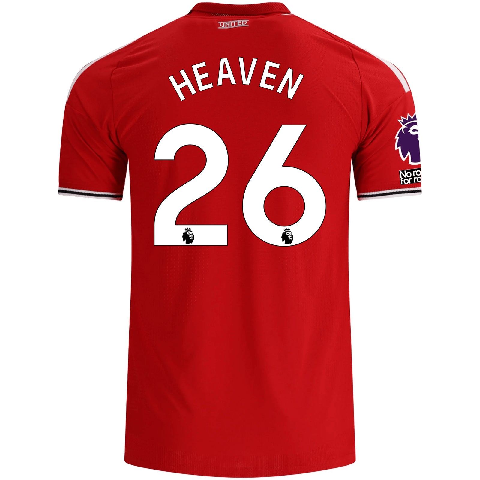 adidas Manchester United Authentic Ayden Heaven Home Jersey w/ EPL + No Room For Racism Patches 26/27 (Red)