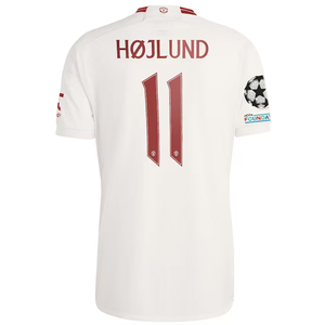 adidas Manchester United Rasmus Højlund Third Jersey w/ Champions League Patches 23/24 (Cloud White/Red)