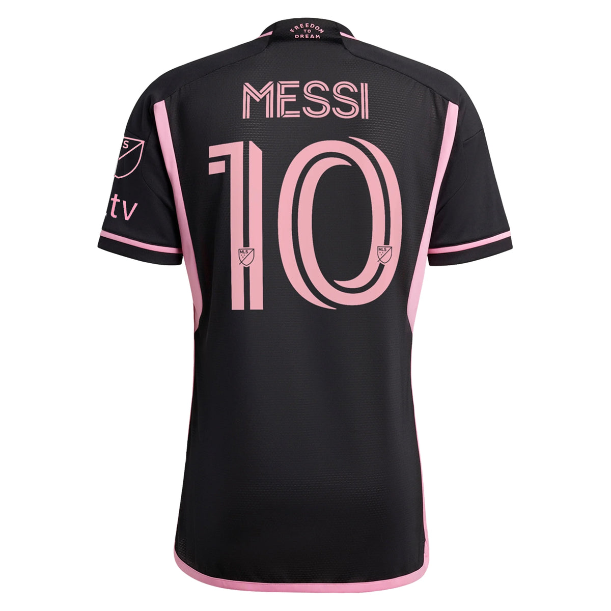 adidas Inter Miami Lionel Messi Authentic Player Version Away Jersey 23/24 w/ MLS Patches (Black/Pink)