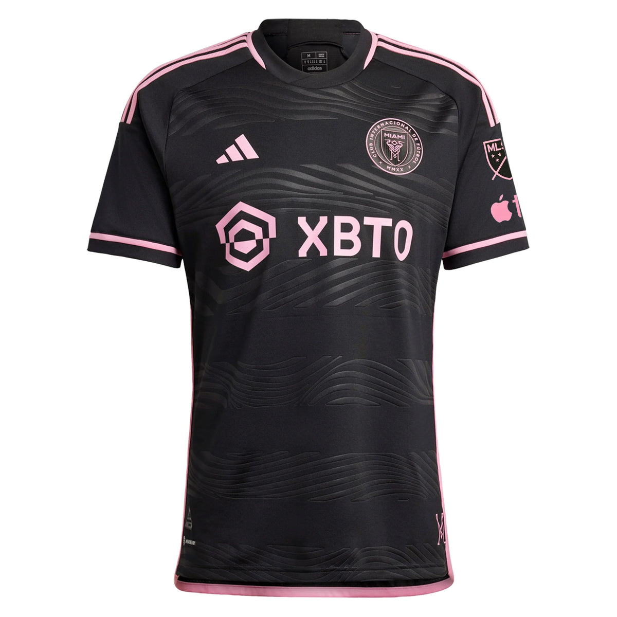 adidas Inter Miami Lionel Messi Authentic Player Version Away Jersey 23/24 w/ MLS Patches (Black/Pink)