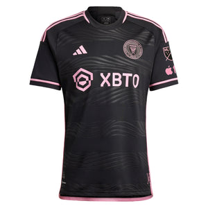 adidas Inter Miami Leonel Messi Authentic Player Version Away Jersey 23/24 w/ MLS Patches (Black/Pink)