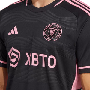 adidas Inter Miami Leonel Messi Authentic Player Version Away Jersey 23/24 w/ MLS Patches (Black/Pink)