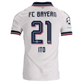 adidas Mens Bayern Munich Hiroki Ito Away Jersey w/ Champions League Patches 26/27 (White)