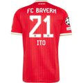 adidas Mens Bayern Munich Hiroki Ito Home Jersey w/ Champions League Patches 26/27 (Red)