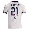 adidas Mens Bayern Munich Hiroki Ito Away Jersey w/ Bundesliga Champion Patch 26/27 (White)