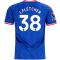 adidas Mens Manchester United Jack Fletcher Away Jersey w/ EPL + No Room For Racism Patches 26/27 (Blue)