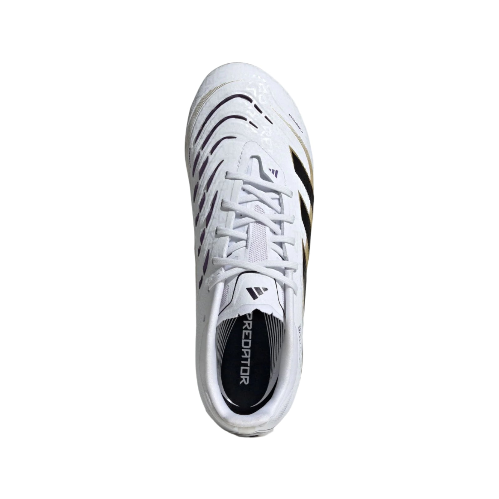 adidas Youth Jr. Predator Elite Junior Firm Ground Cleats (White/Black/Gold Metallic)