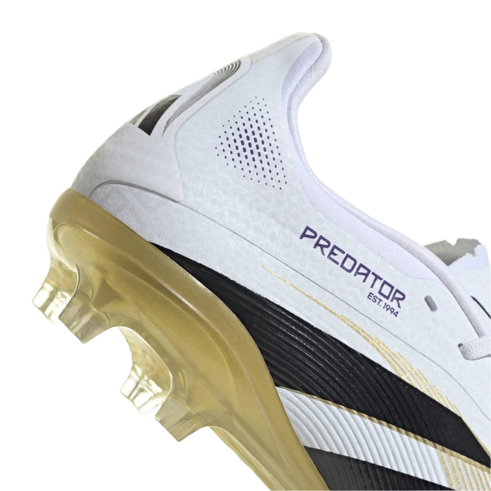 adidas Youth Jr. Predator Elite Junior Firm Ground Cleats (White/Black/Gold Metallic)