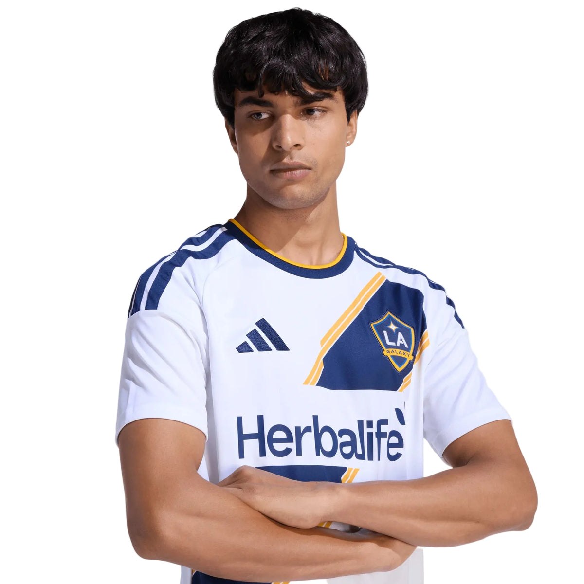 adidas Men's LA Galaxy Home Replica Jersey 26/27 (White)