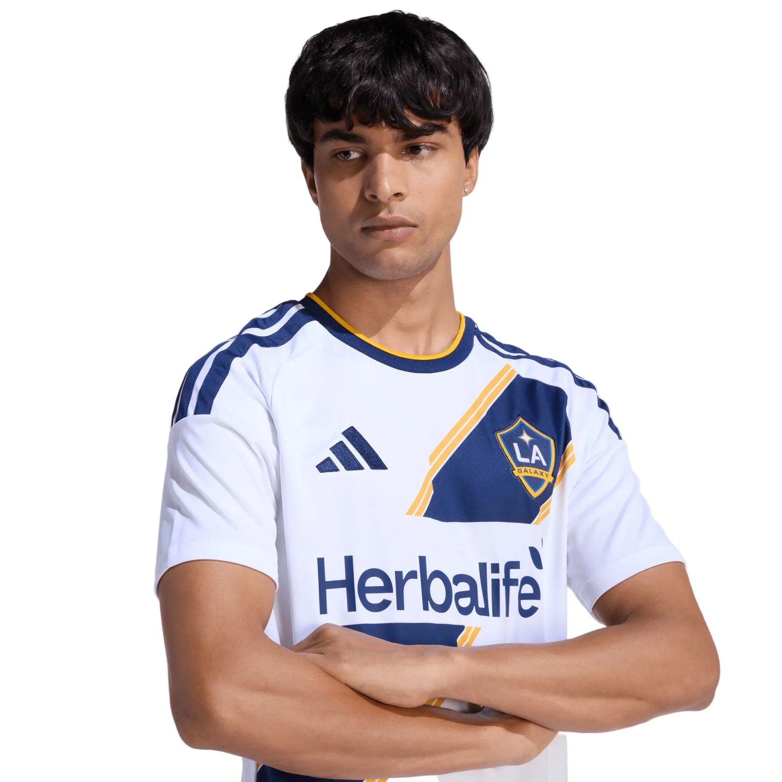 adidas Men's LA Galaxy Home Replica Jersey 26/27 (White)
