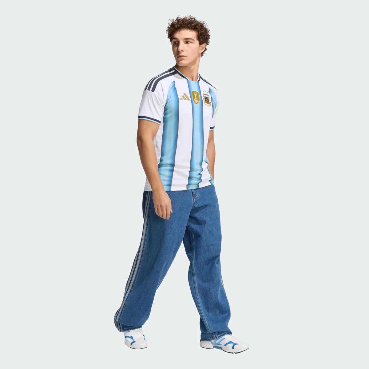 adidas Men's Argentina 2026 Home World Cup 2026 Jersey (White/Icey Light Blue)