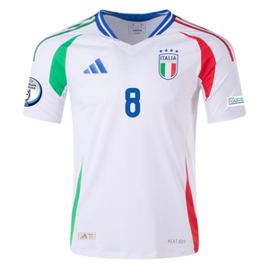 adidas Italy Authentic Jorginho Away Jersey w/ Euro 2024 Patches 24/25 (White)