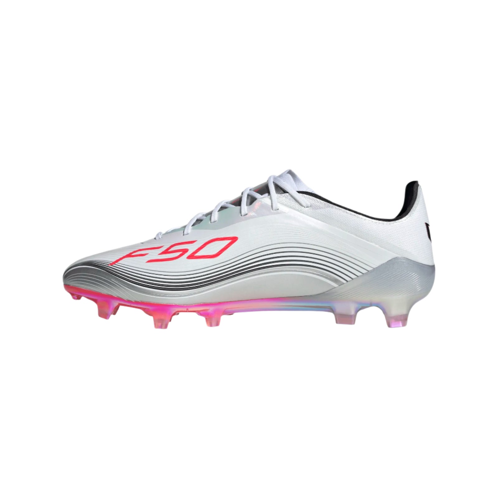adidas F50 Messi Elite FG Soccer Cleats (White/Lucid Red/Silver Metallic)