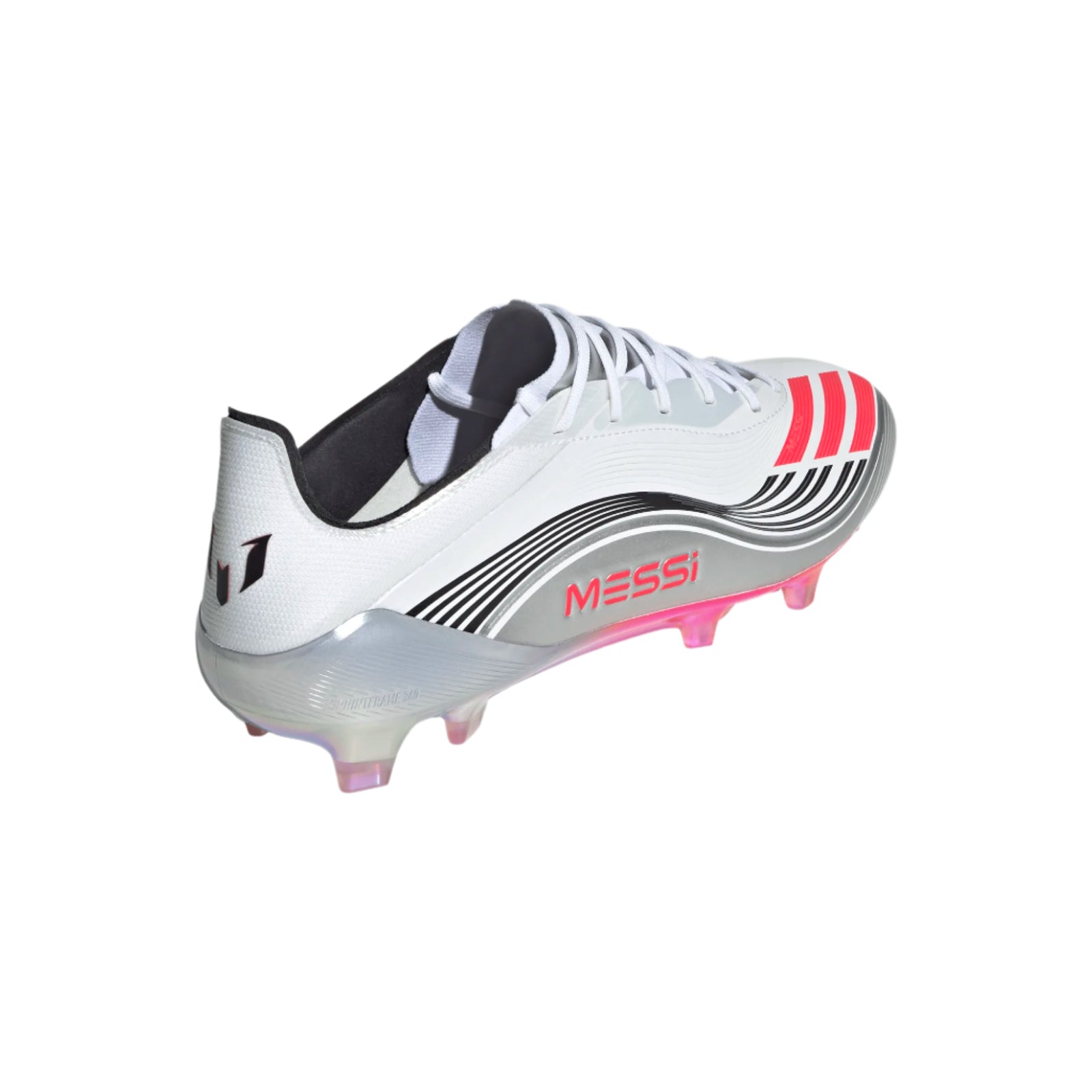 adidas F50 Messi Elite FG Soccer Cleats (White/Lucid Red/Silver Metallic)