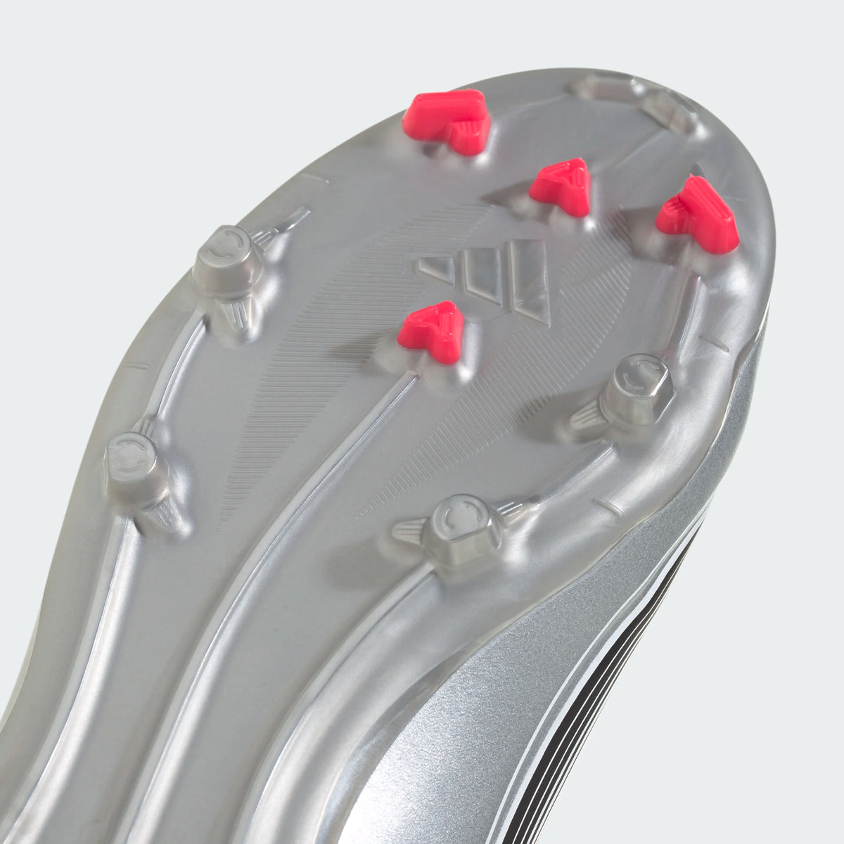 adidas Youth F50 Messi League FG/MG Junior Soccer Cleats (White/Lucid Red/Silver Metallic)