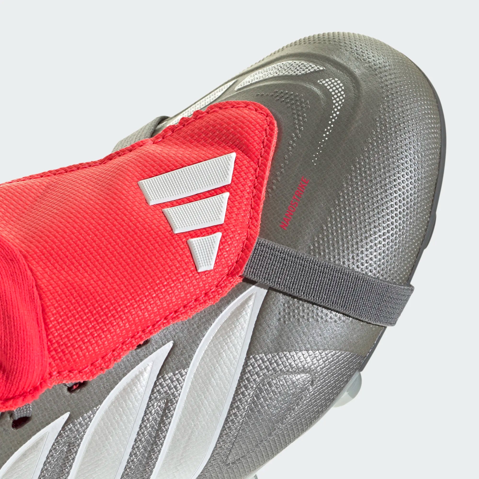 adidas Youth Predator League Fold Tongue FT FG J Soccer Cleats (Iron Metallic/Lucid Red)
