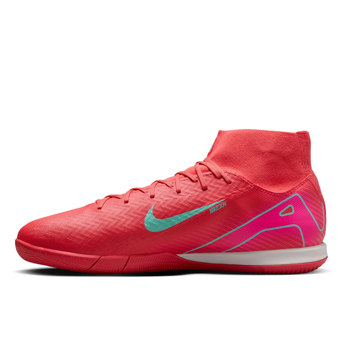 Nike Jr. Zoom Superfly 10 Academy Indoor Soccer Shoes (Ember Glow/Aurora Green)