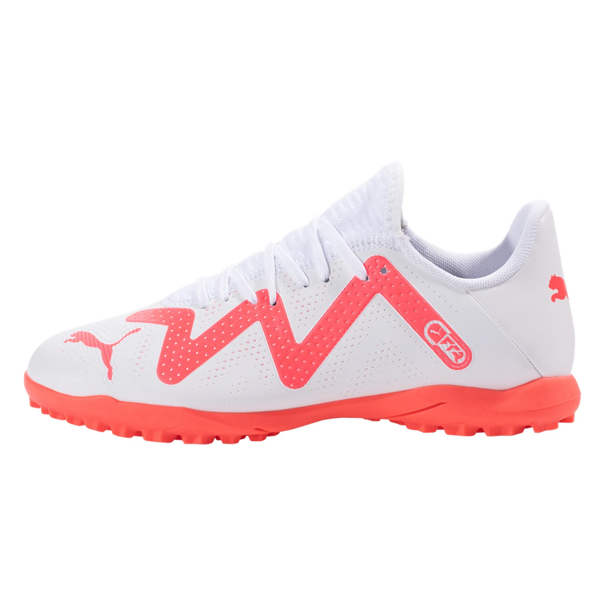 Puma Jr. Future Play TT Turf Soccer Shoes (Puma White/Fire Orchid
