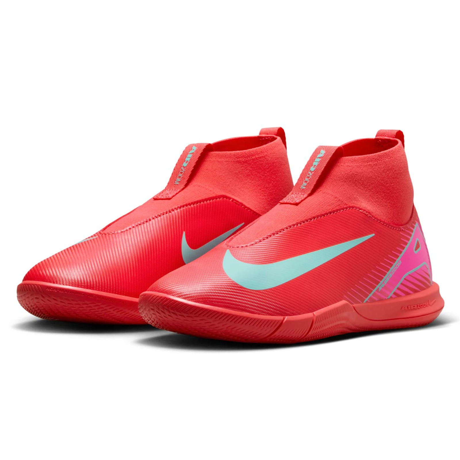 Nike Jr. Zoom Superfly 10 Academy Indoor Soccer Shoes (Ember Glow/Aurora Green)