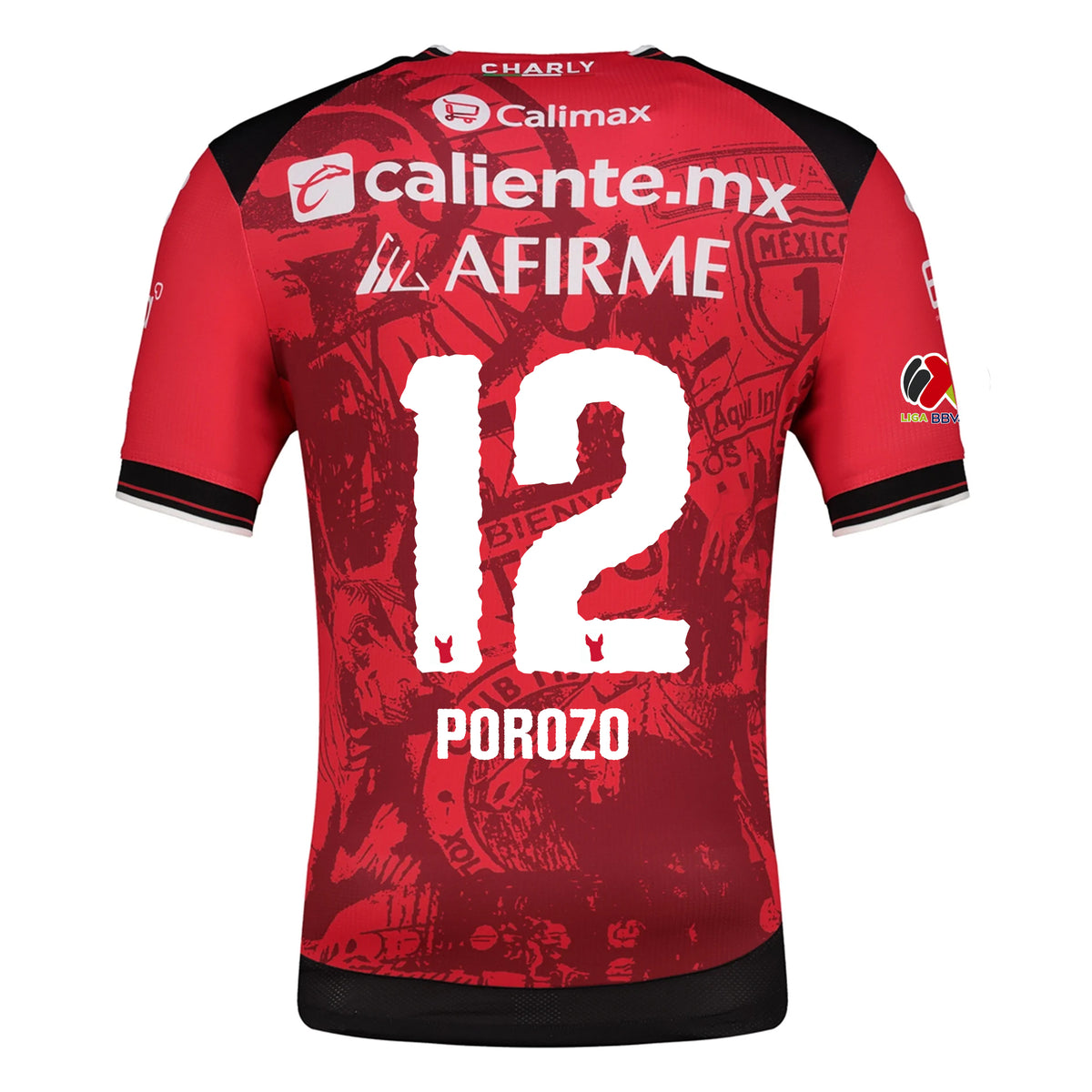 Charly Jackson Porozo Men&#39;s Club Tijuana Xolos Home Jersey 25/26 w/ BBVA MX Patch (Red/Black)