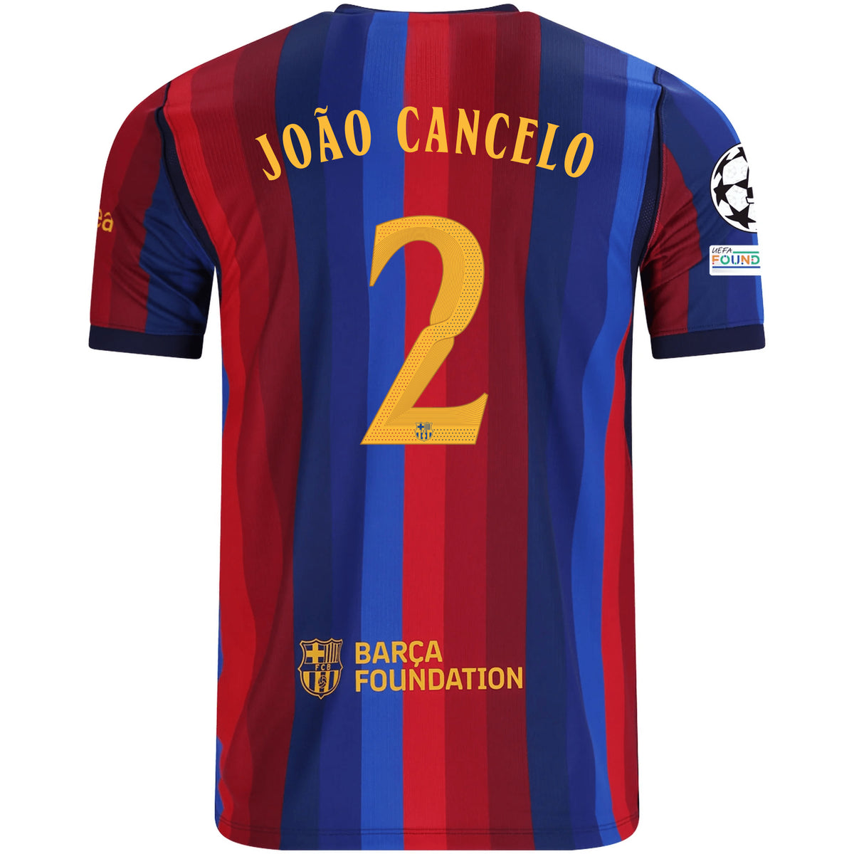 Nike Mens FC Barcelona João Cancelo Home Jersey w/ Champions League Patches 26/27 (Deep Garnet/Blue Void)