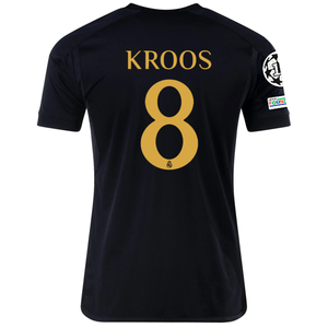 adidas Real Madrid Toni Kroos Third Jersey w/ Champions League + Club World Cup Patch 23/24 (Core Black)