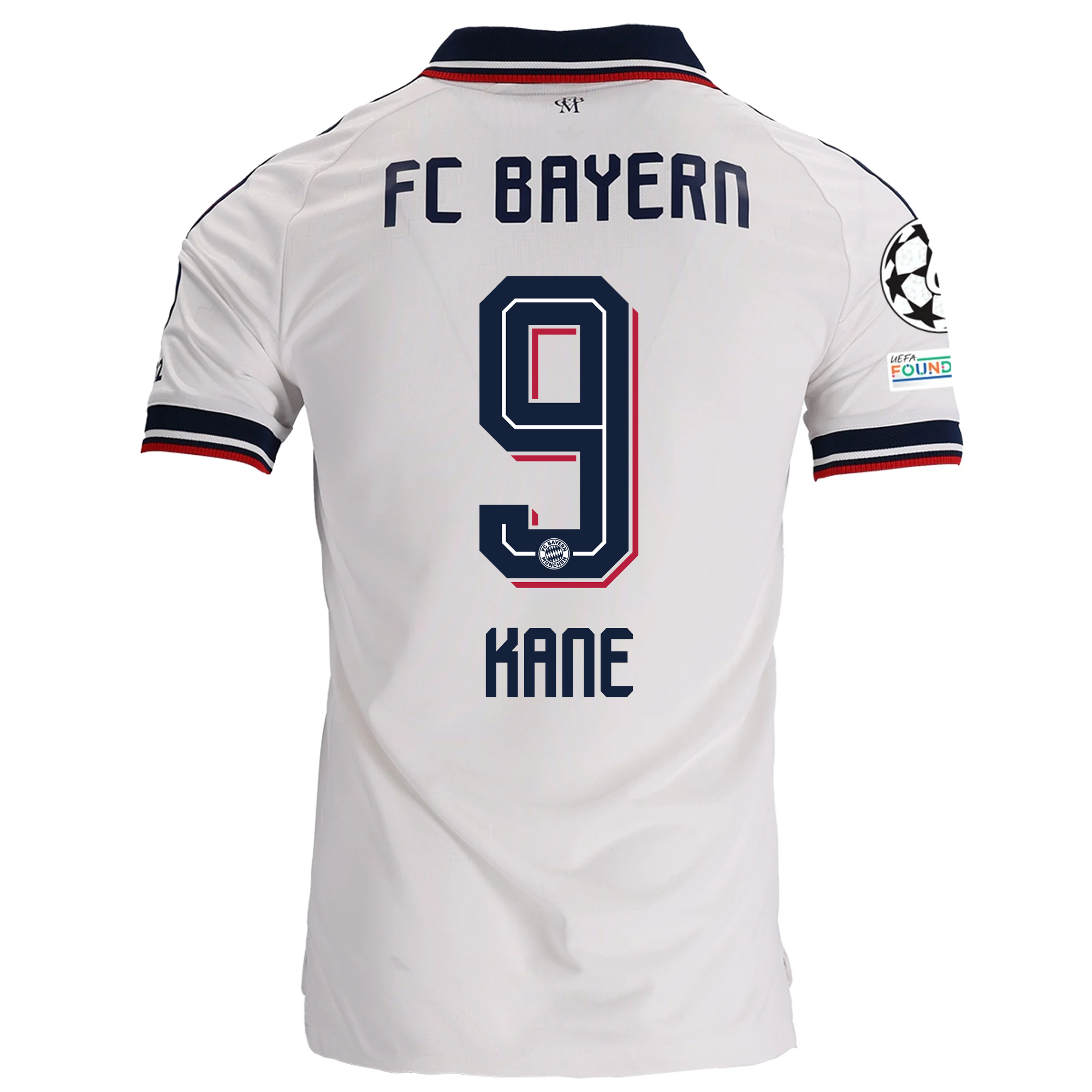 adidas Mens Bayern Munich Maycon Harry Kane Away Jersey w/ Champions League Patches 26/27 (White)