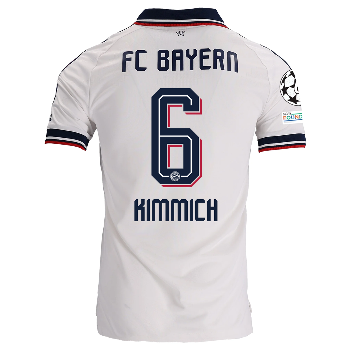adidas Mens Bayern Munich Joshua Kimmich Away Jersey w/ Champions League Patches 26/27 (White)