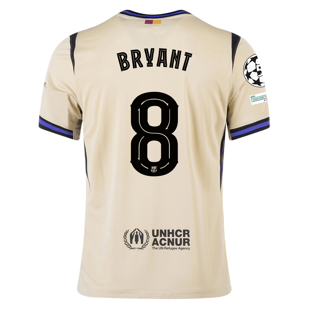 Nike Kobe Bryant Men's FC Barcelona Away Jersey 25/26 w/ Champions League Patches (Team Gold/Persion Violet/Black)