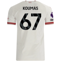 adidas Mens Liverpool Lewis Koumas Authentic Away Jersey w/ EPL + No Room For Racsim Patches 26/27 (White)