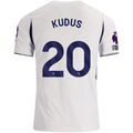 Nike Mens Tottenham Hotspur Mohammed Kudus Home Jersey w/ EPL + No Room For Racism 26/27 (White)