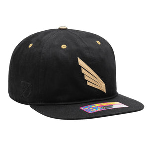 Fan Ink Los Angeles FC Bankroll Wing Snapback Hat (Black/Gold)