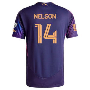 adidas John Nelson LA Galaxy Authentic Away Jersey w/ MLS + Apple TV + RBC Sponsor 25/26 (Purple)