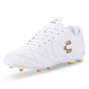 Charly Legendario 2.0 LT Soccer Cleats (White/Gold)