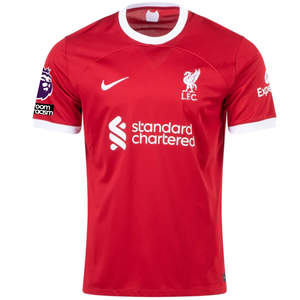 Nike Liverpool Harvey Elliott Home Jersey w/ EPL + No Room For Racism Patches 23/24 (Red/White)