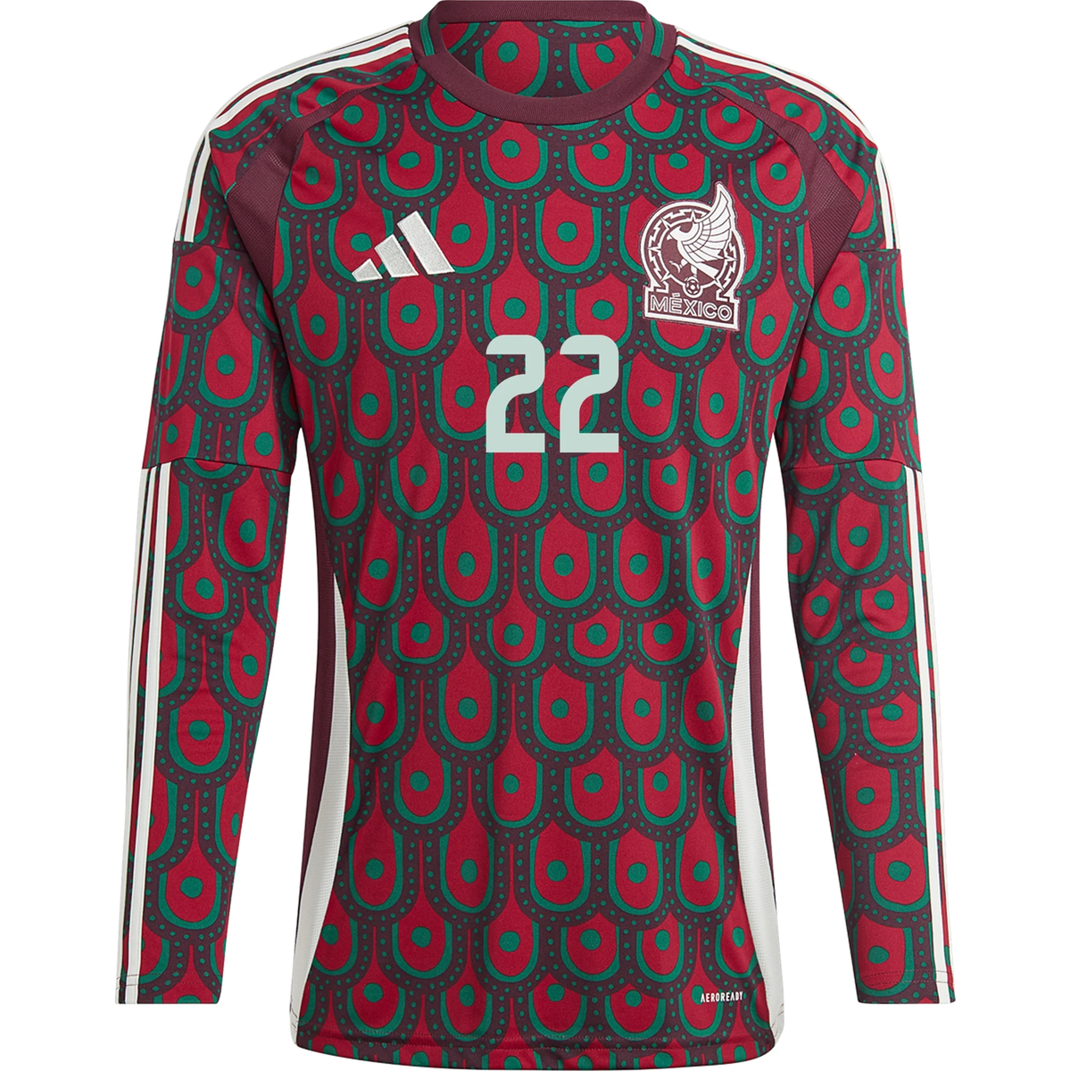 adidas Mens Mexico Hirving Lozano Home Long Sleeve Jersey 24/25 (Multi ...