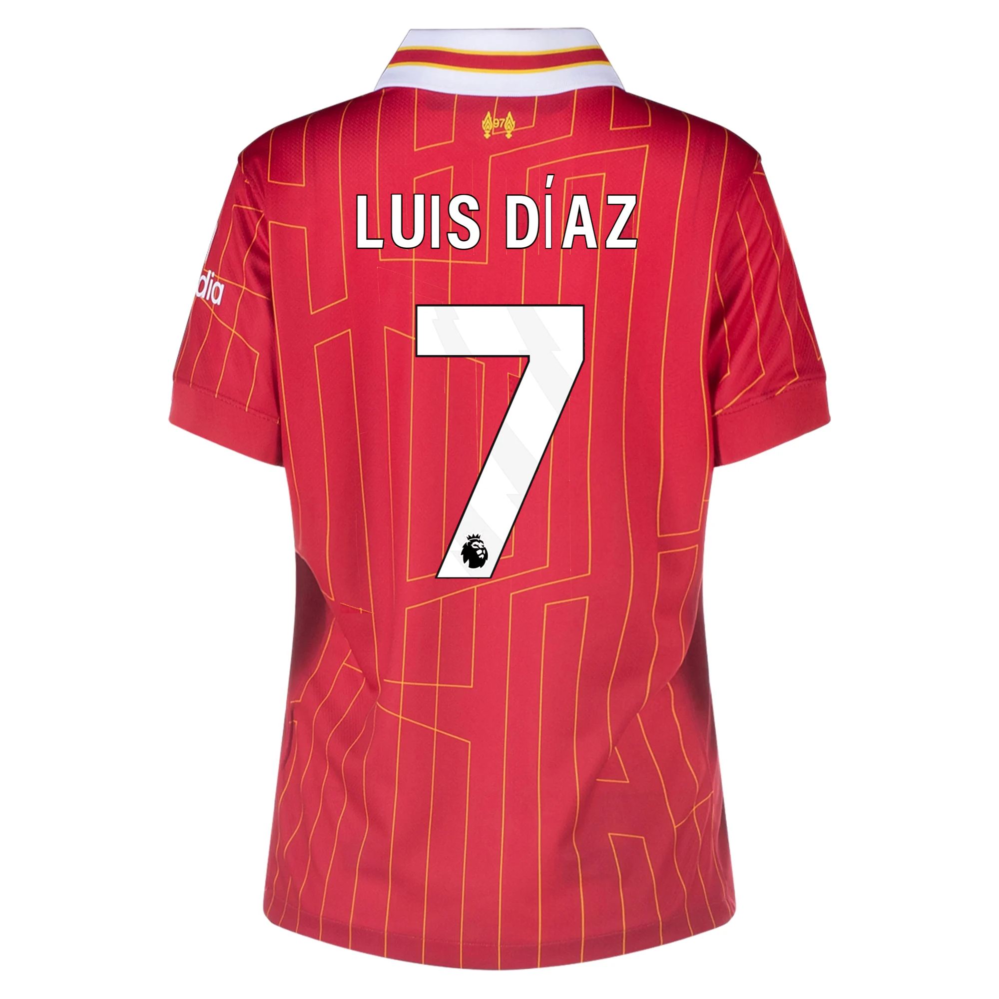Nike Womens Liverpool Luis Diaz Home Jersey 24 25 Gym Red Chrome Yell Soccer Wearhouse