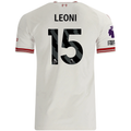 adidas Mens Liverpool Giovanni Leoni Authentic Away Jersey w/ EPL + No Room For Racsim Patches 26/27 (White)