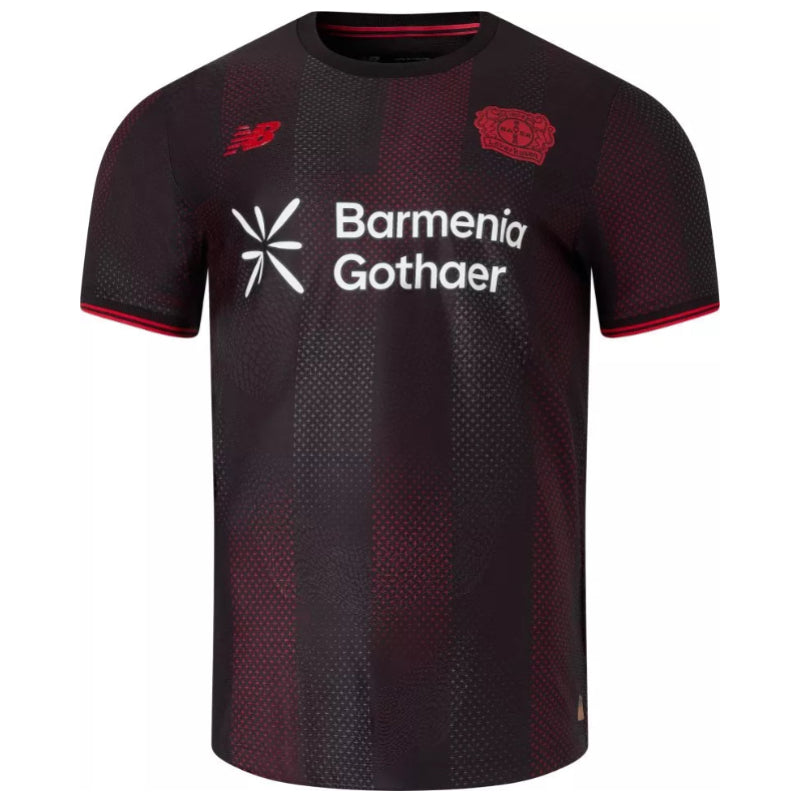 New Balance Men&#39;s Bayer Leverkusen 25/26 Authentic Elite Home Jersey (Black/Red)
