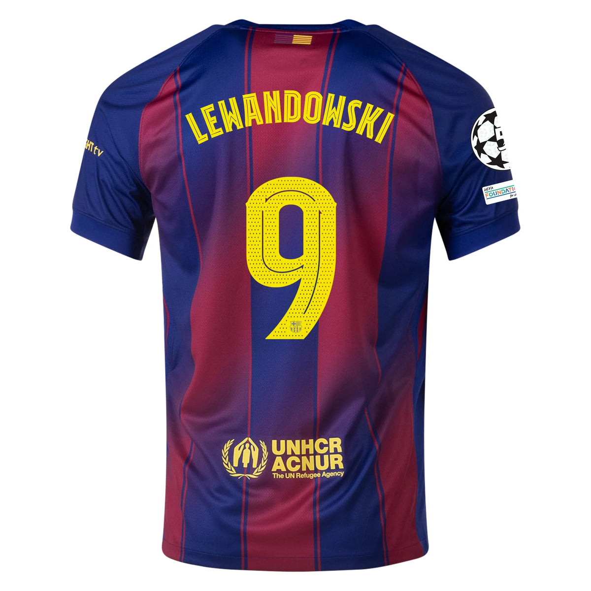 Nike Lewandowski FC Barcelona Home Jersey 25/26 w/ Champions League Patches (Deep Royal Blue/Midwest Gold)