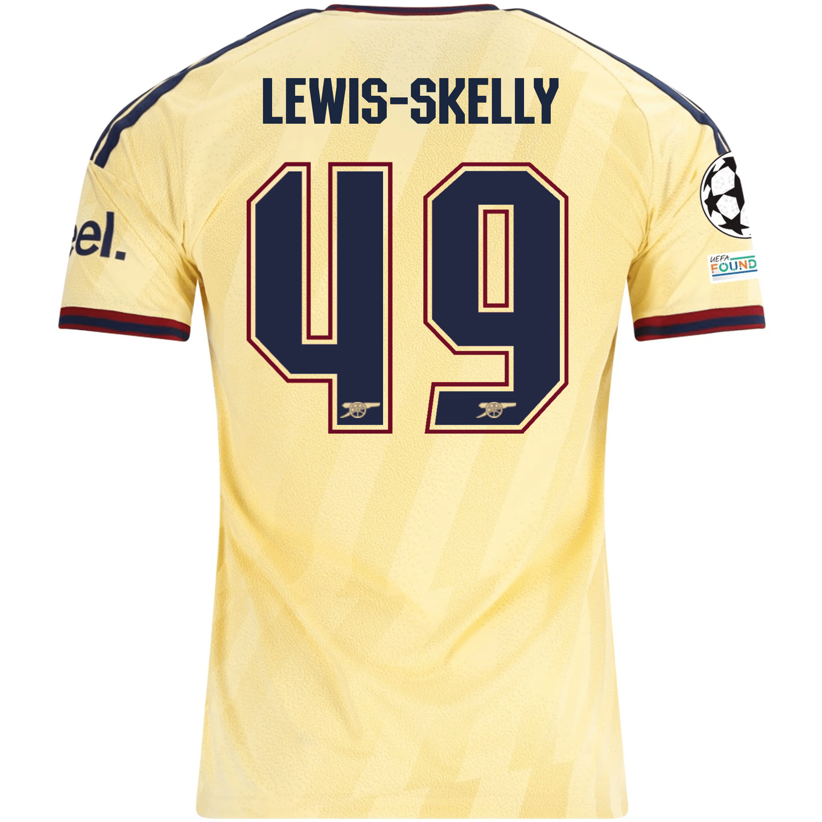 adidas Men's Arsenal FC Myles Lewis-Skelly Third Jersey w/ Champions League Patches 26/27 (Yellow)